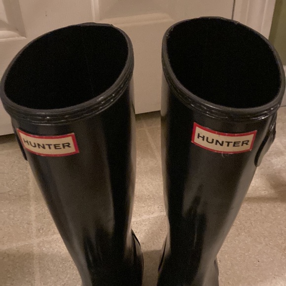 Hunter boots black with Hunter socks mint condition - Picture 2 of 10